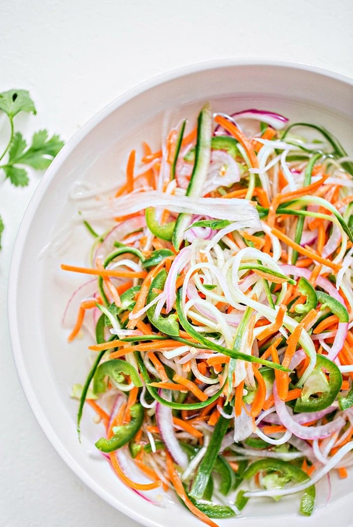 pickled vegetables in a bowl