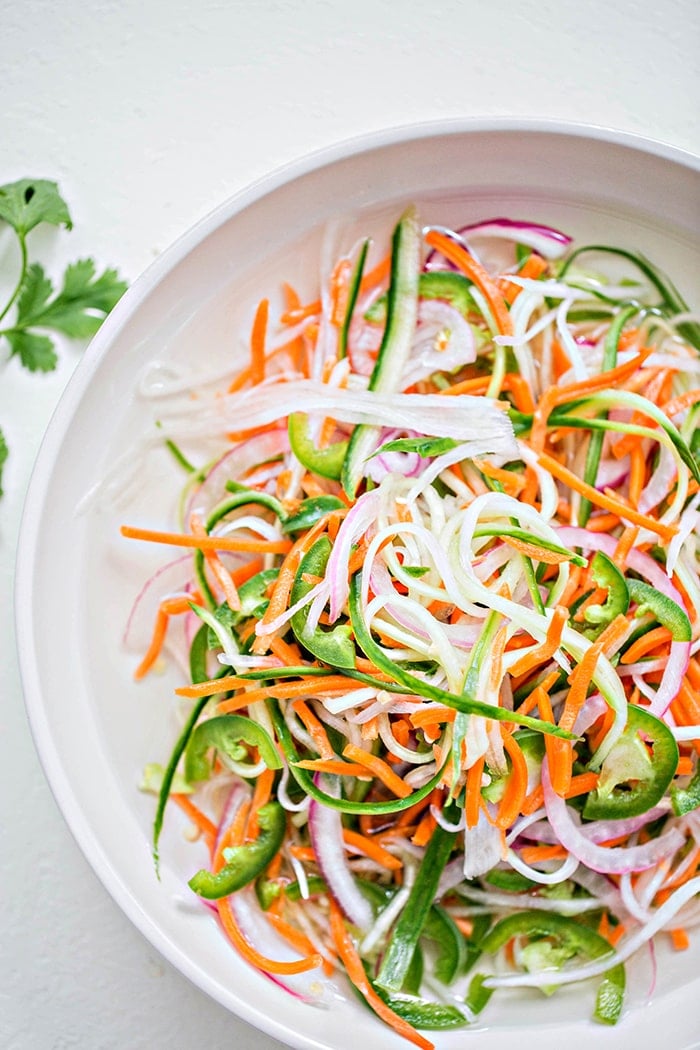 bowl of pickled vegetables