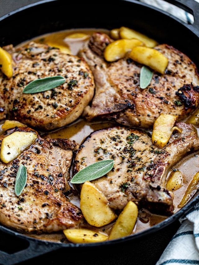 How to Make Apple Cider Pork Chops with Caramelized Apples Good Life Eats