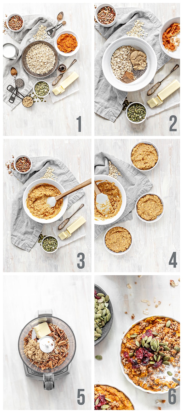 step by step how to make pumpkin baked oatmeal