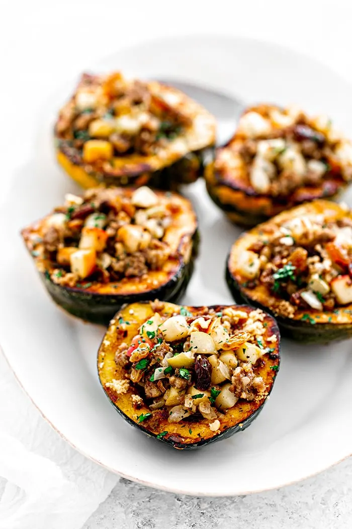 Apple Pecan Stuffed Acorn winter Squash Recipe