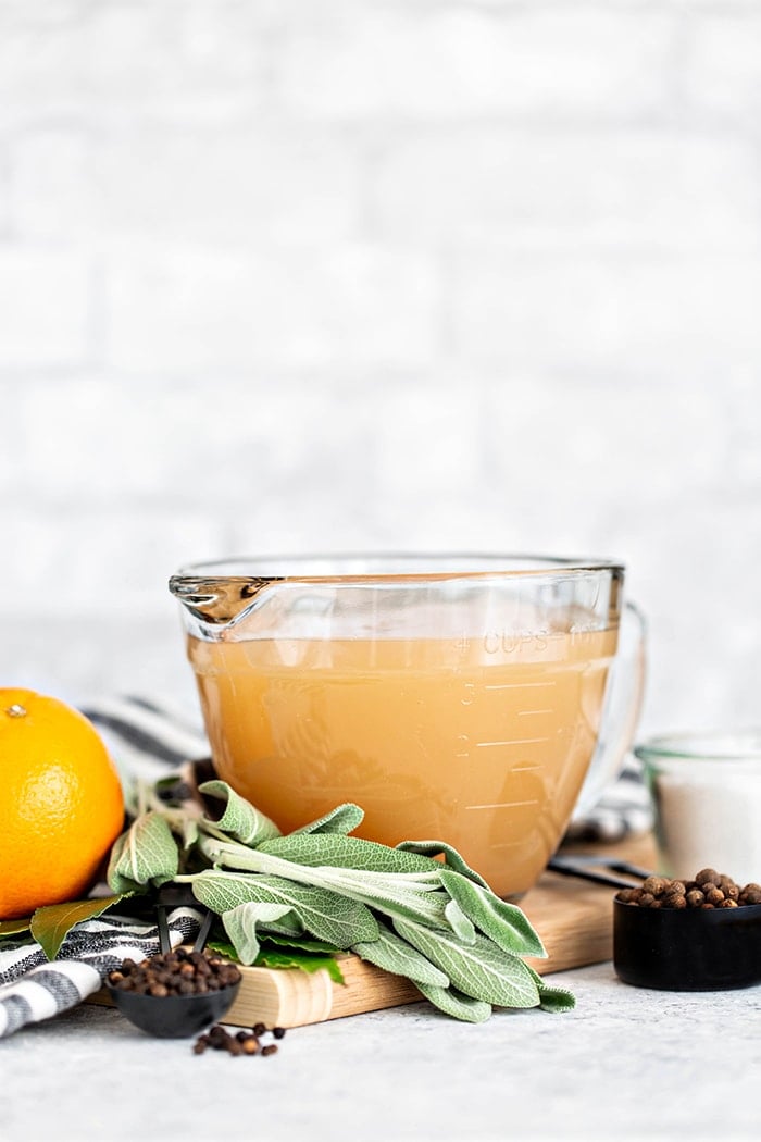 photo of apple cider turkey brine ingredients