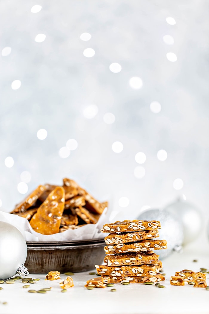 stack of homemade brittle