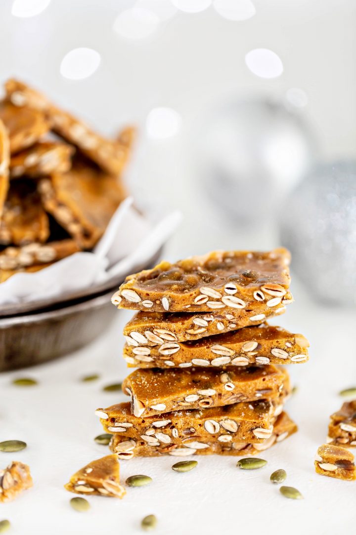 stack of homemade brittle