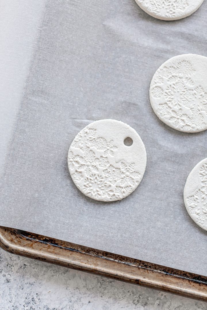 photo of salt dough ornaments preparing to bake