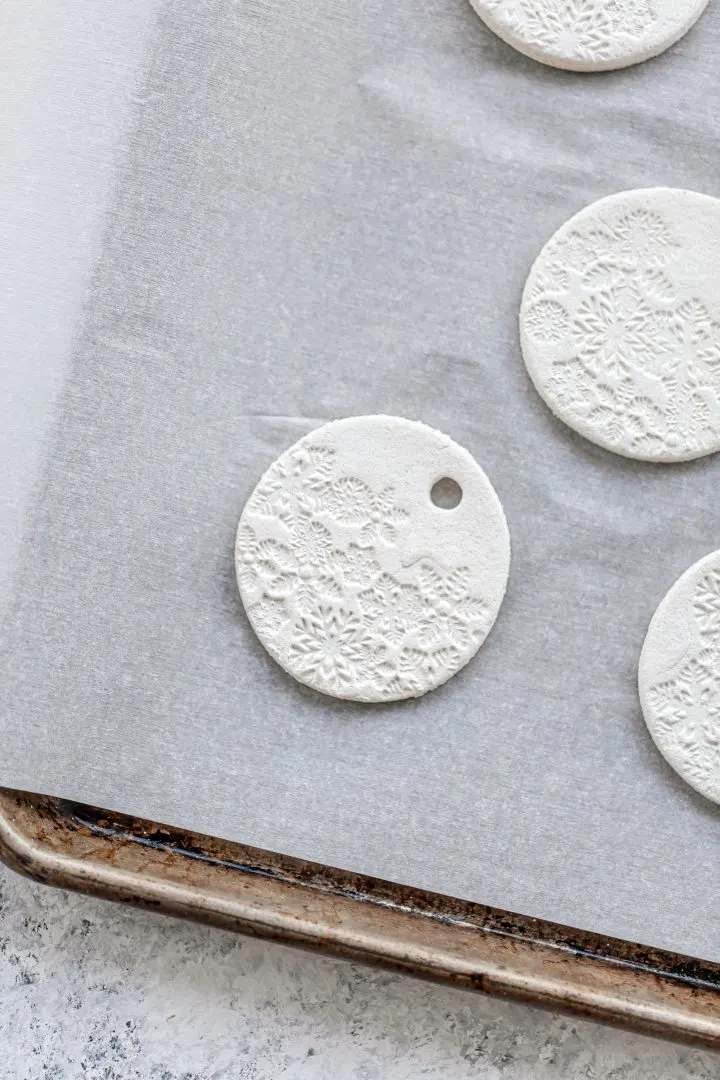 photo of salt dough ornaments preparing to bake