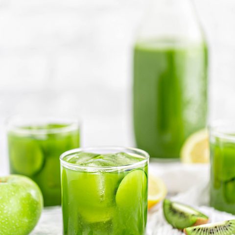 glasses of green juice