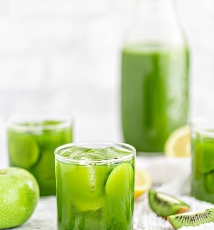 glasses of green juice