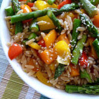 Orzo with Peppers and Asparagus