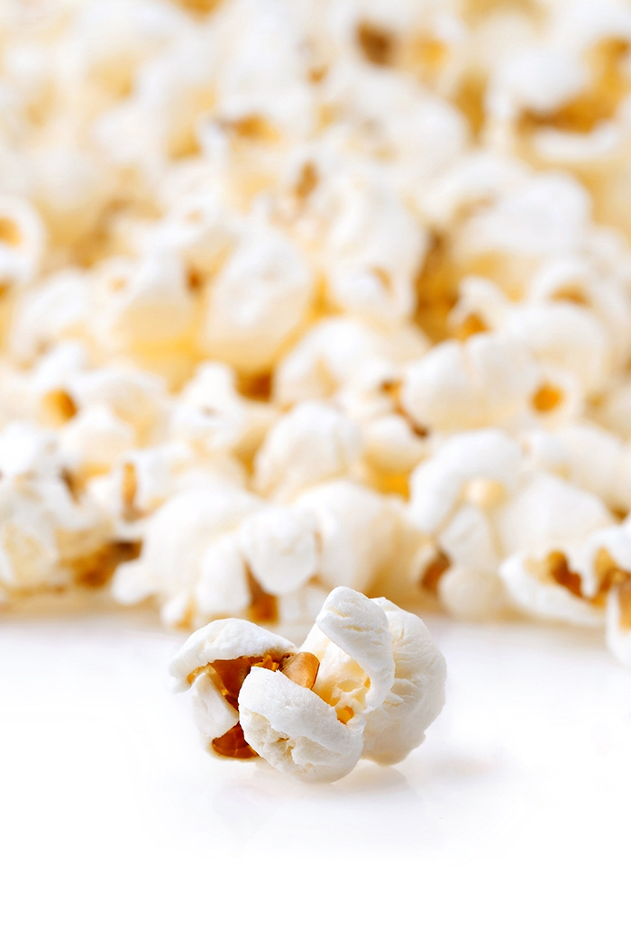 close up of popcorn