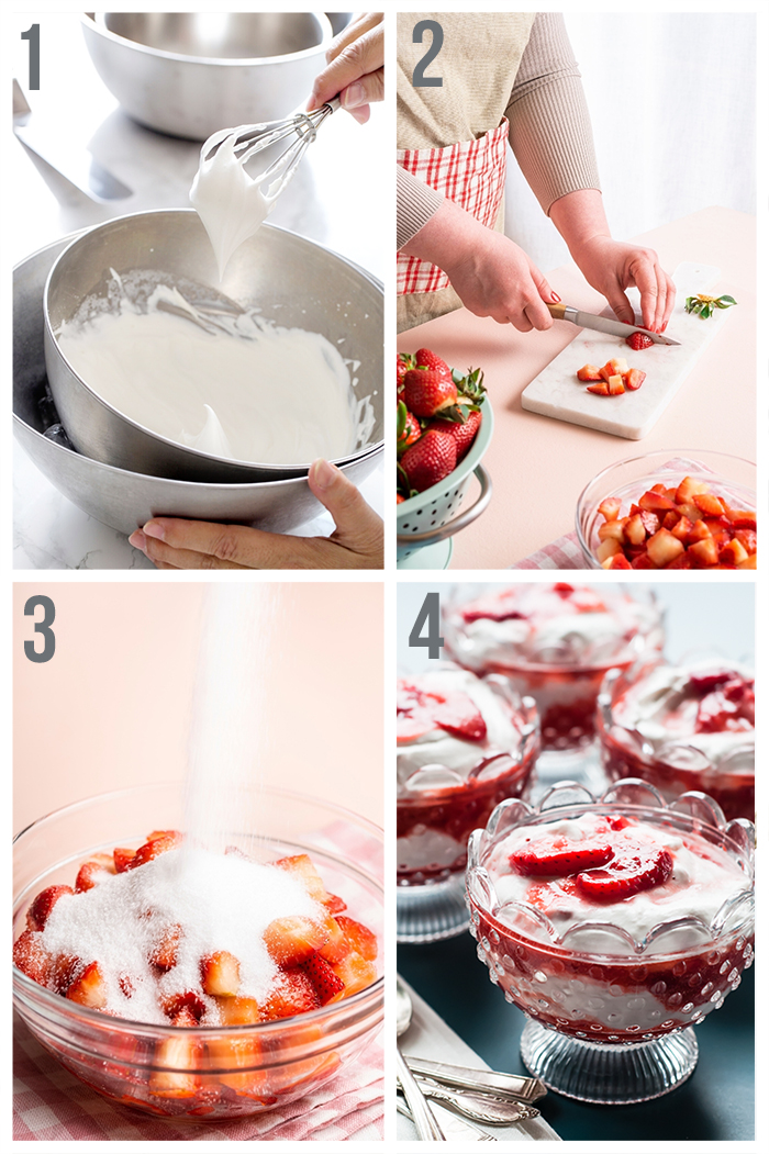 step by step photos of how to make strawberries and cream