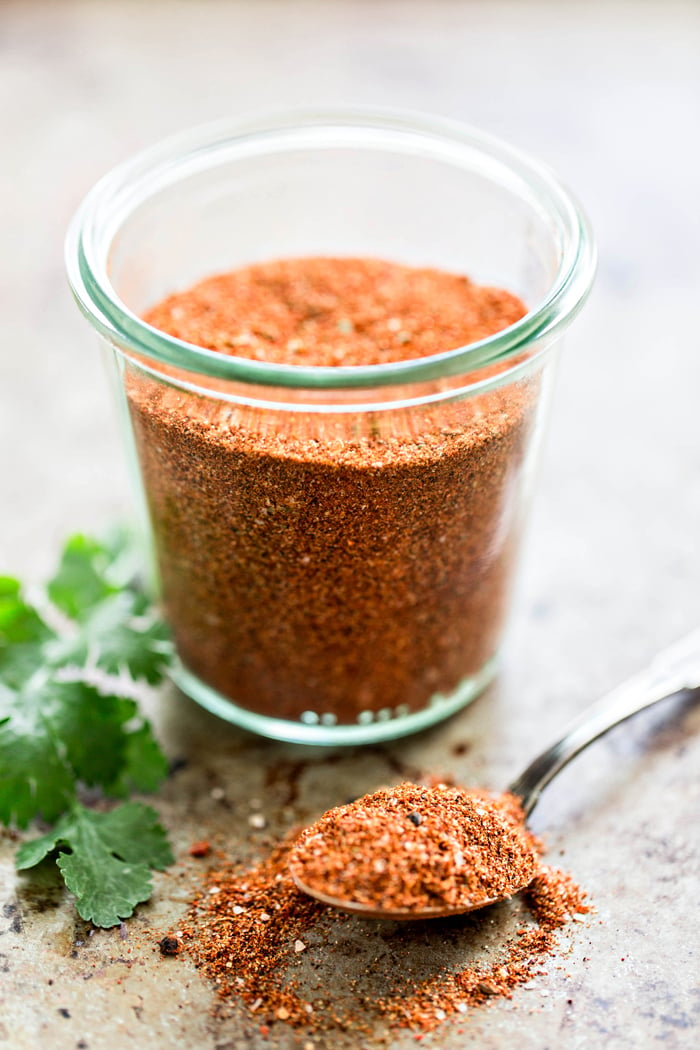 jar of homemade taco seasoning