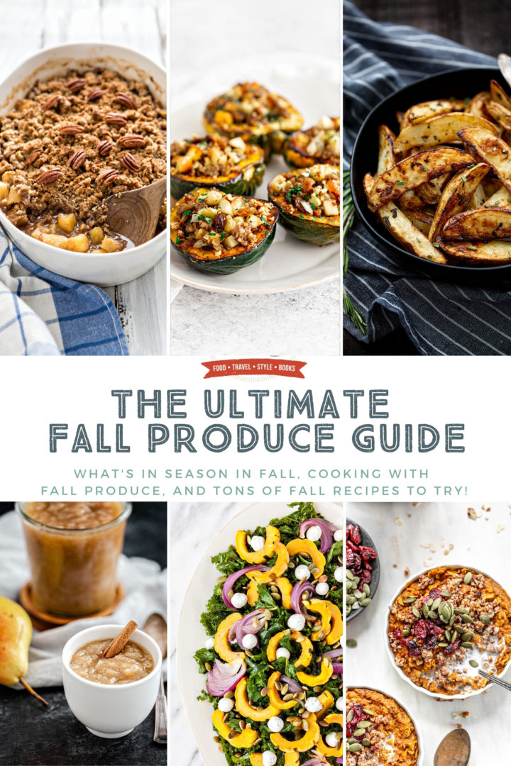 collage of fall produce recipes
