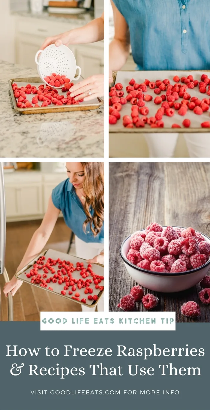 step by step photos of freezing raspberries