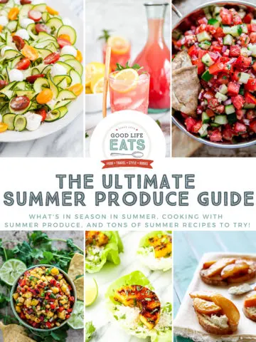 collage of summer recipes