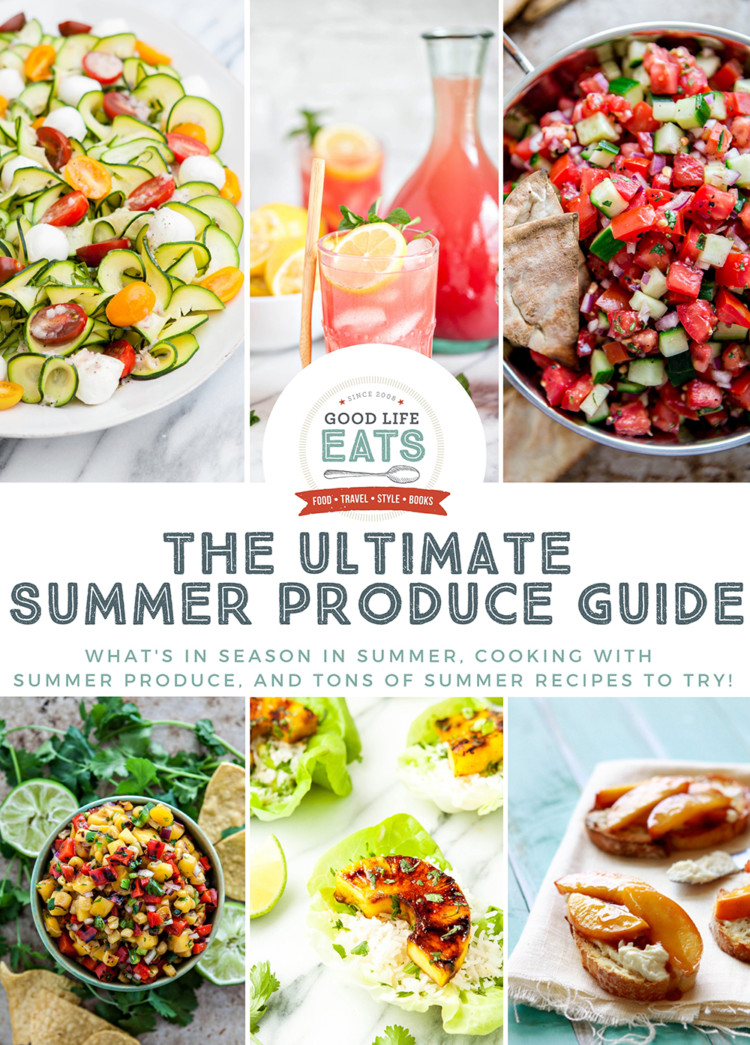 collage of summer recipes