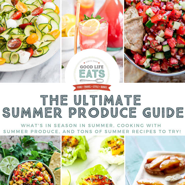 collage of summer recipes