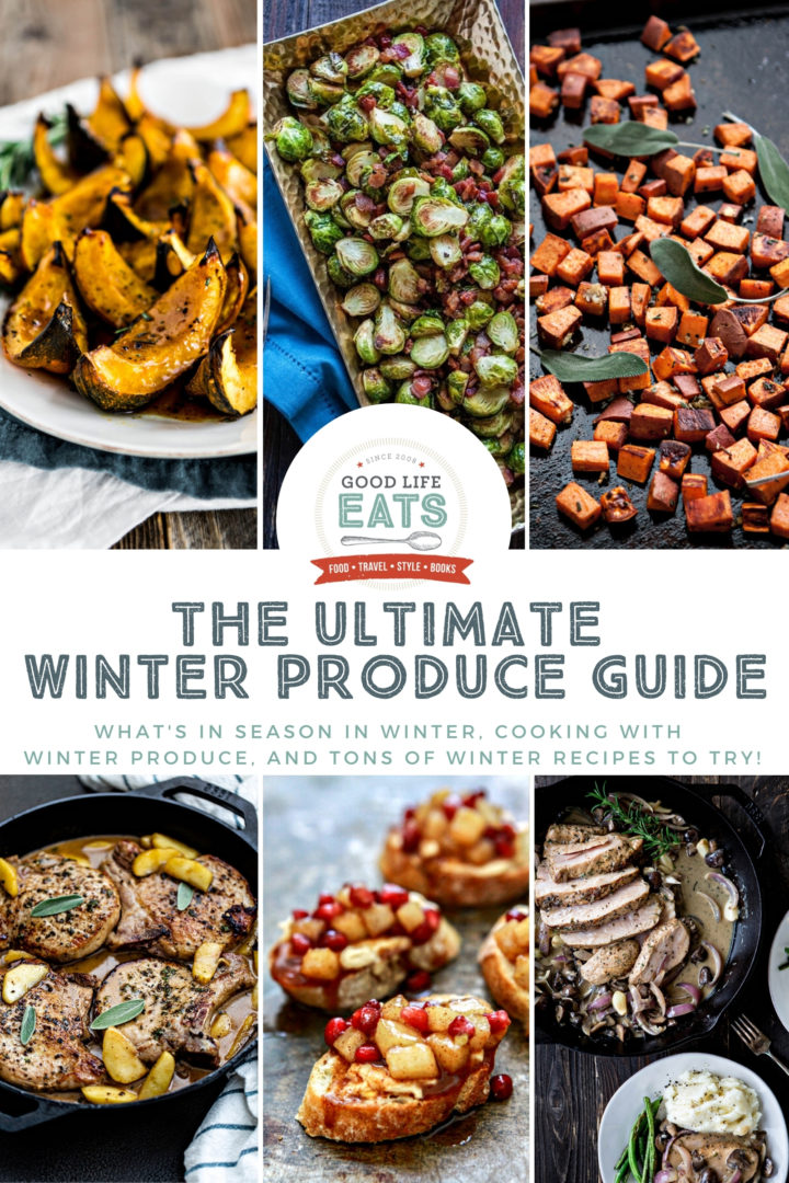 collage of winter produce recipes