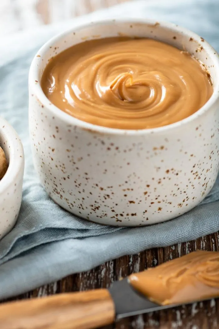 bowl of almond butter to use in this almond butter cookies recipe