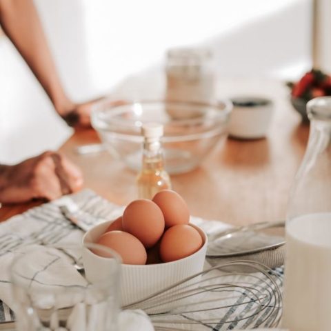 eggs in a bowl on counter