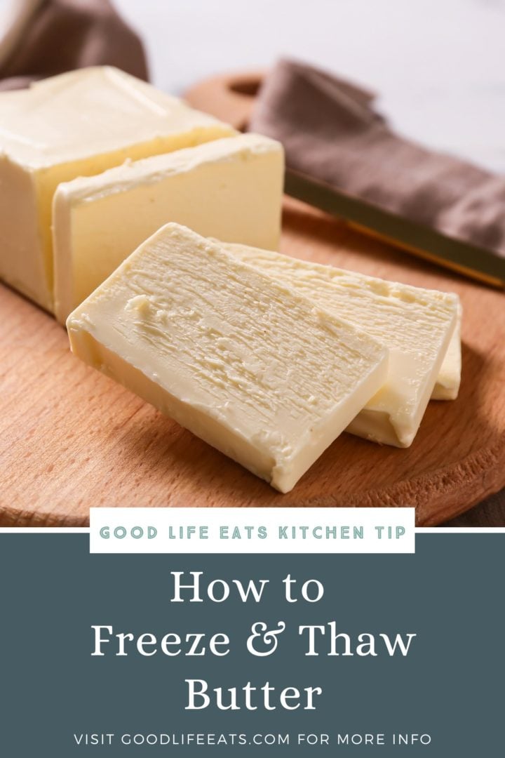 sliced butter on a cutting board