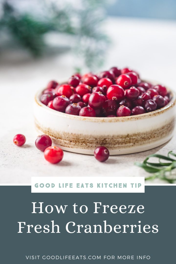 decorative bowl of fresh cranberries