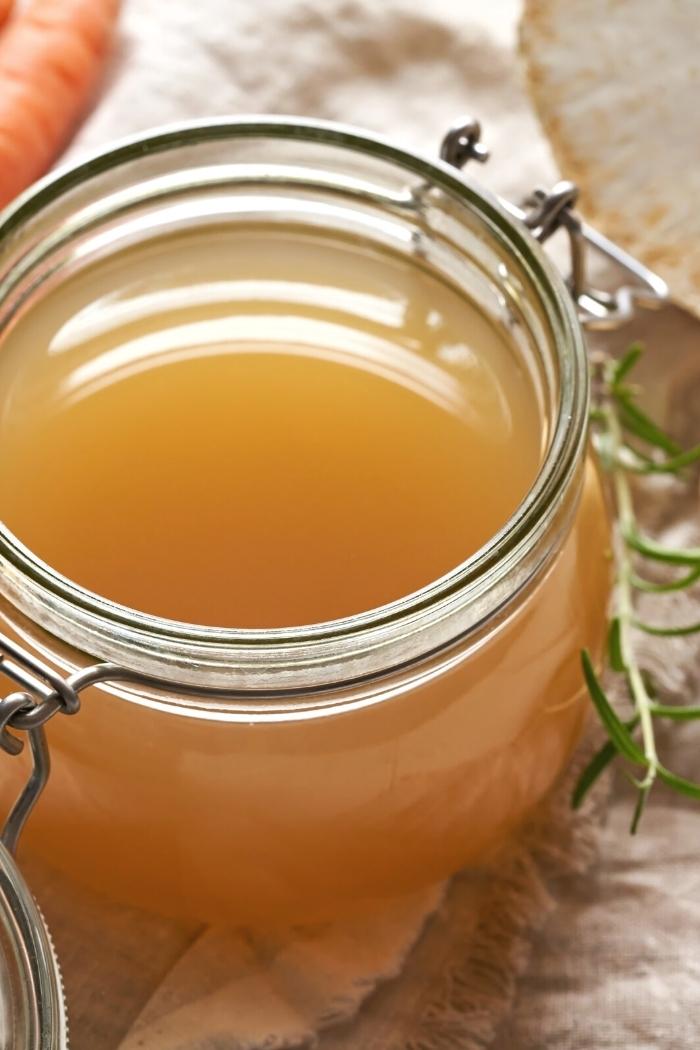 broth in a glass jar