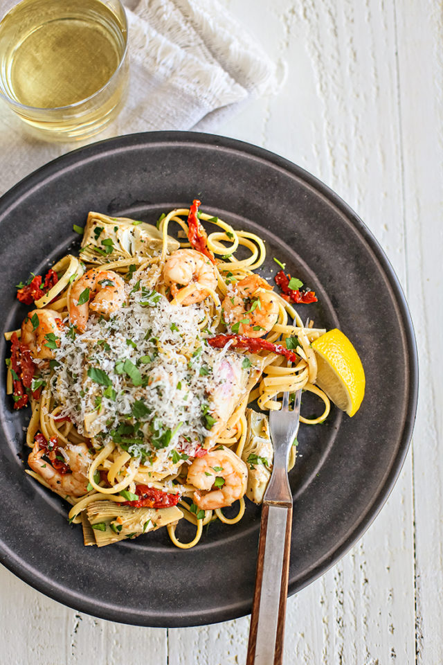 Shrimp Scampi with Tomatoes and Artichokes Good Life Eats