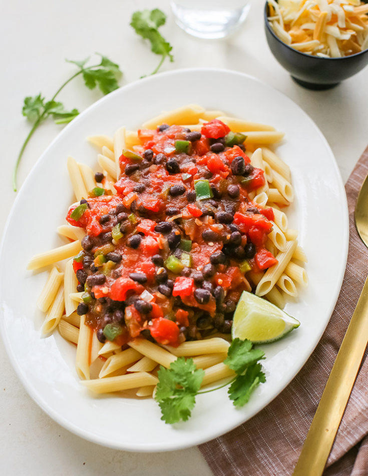 Southwestern Black Bean Pasta (30 minute pantry meal!) Good Life Eats