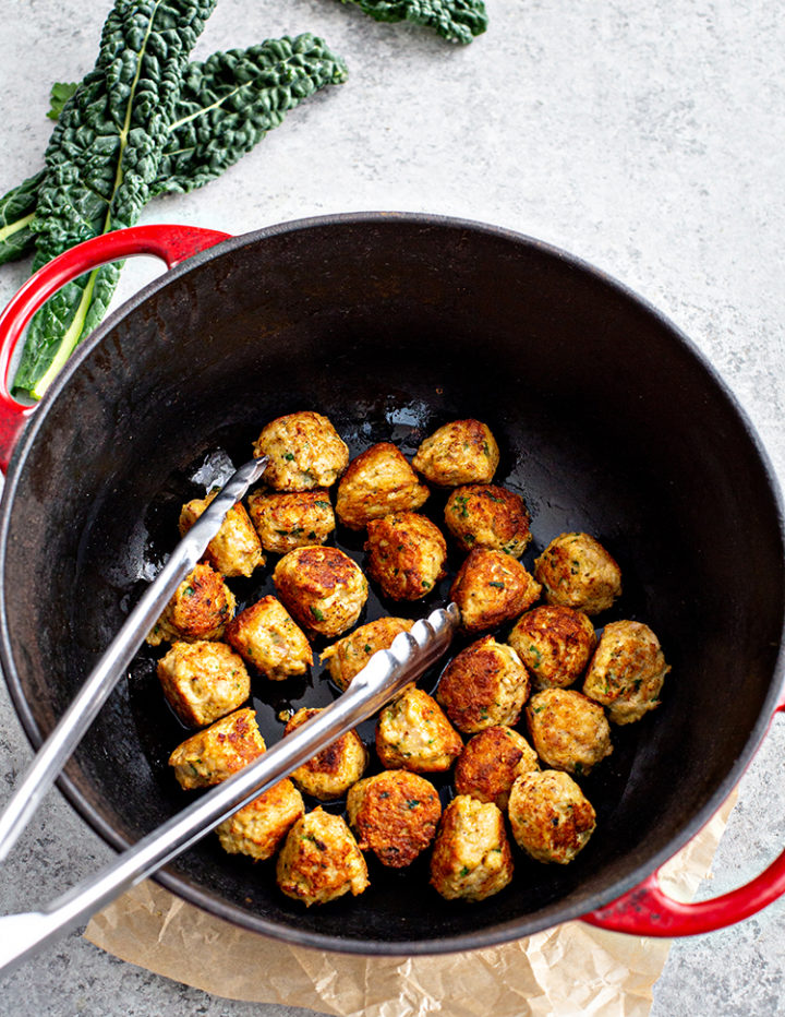 cooking meatballs for italian wedding soup