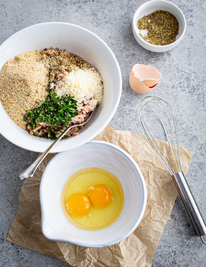 ingredients showing steps to make italian wedding soup recipe