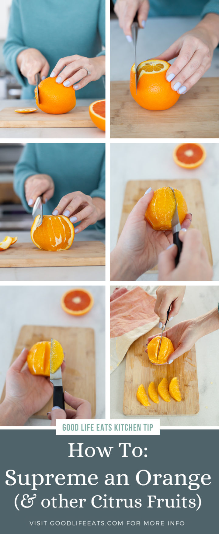 step by step images to segment an orange (how to supreme an orange)