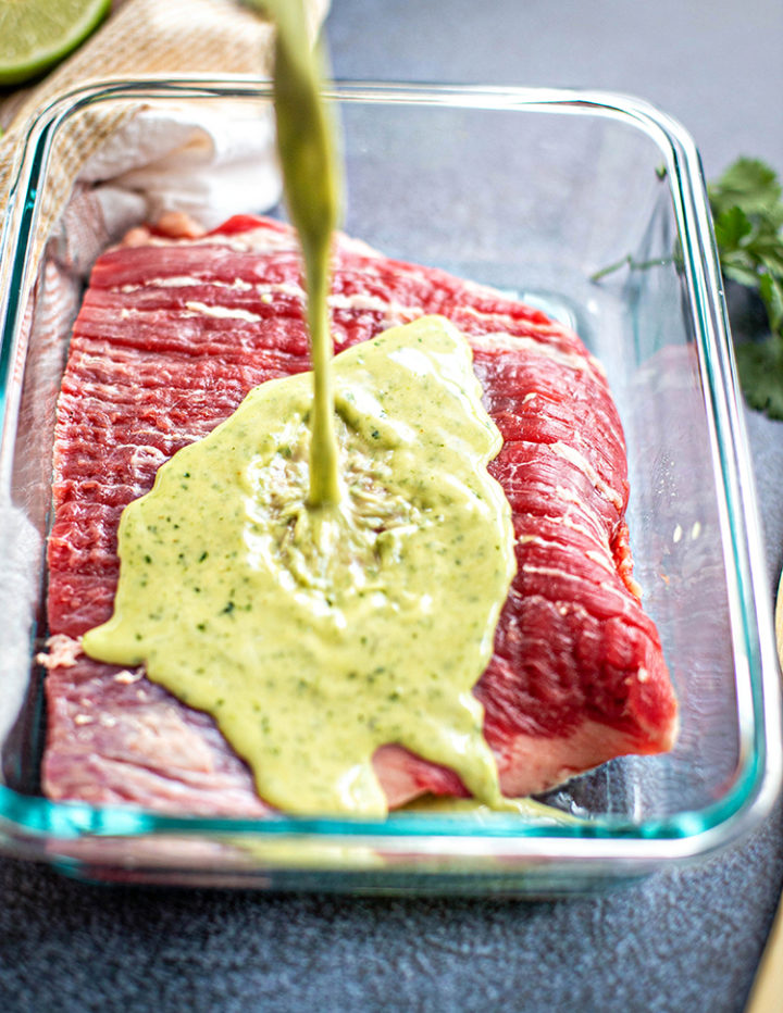 photo of flank steak fajita marinade