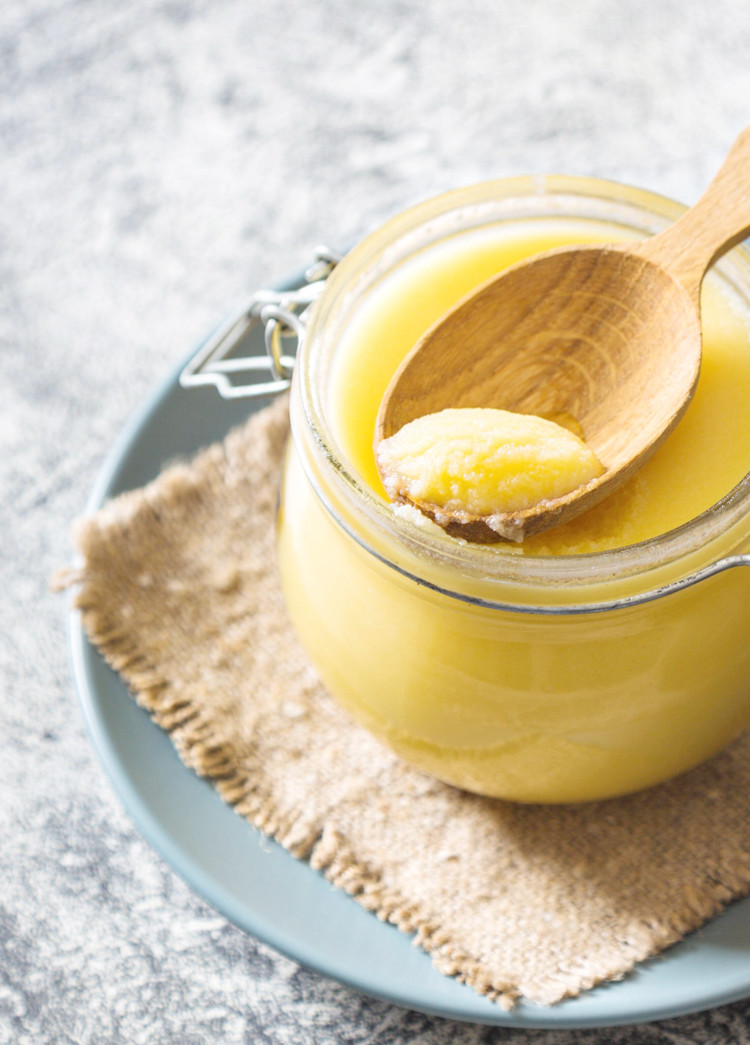 clarified butter in a jar