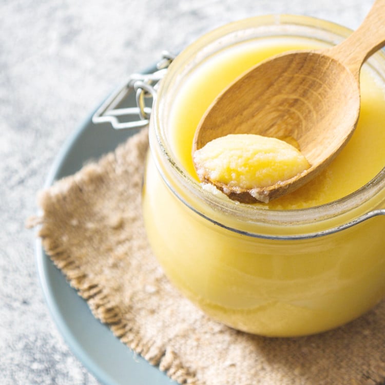 clarified butter in a jar