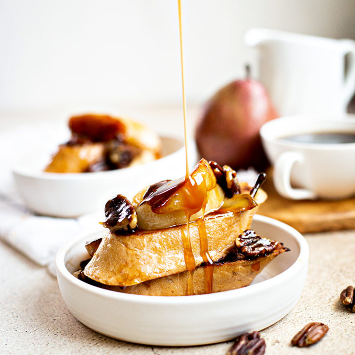 French Toast with Caramelized Pears and Pecans