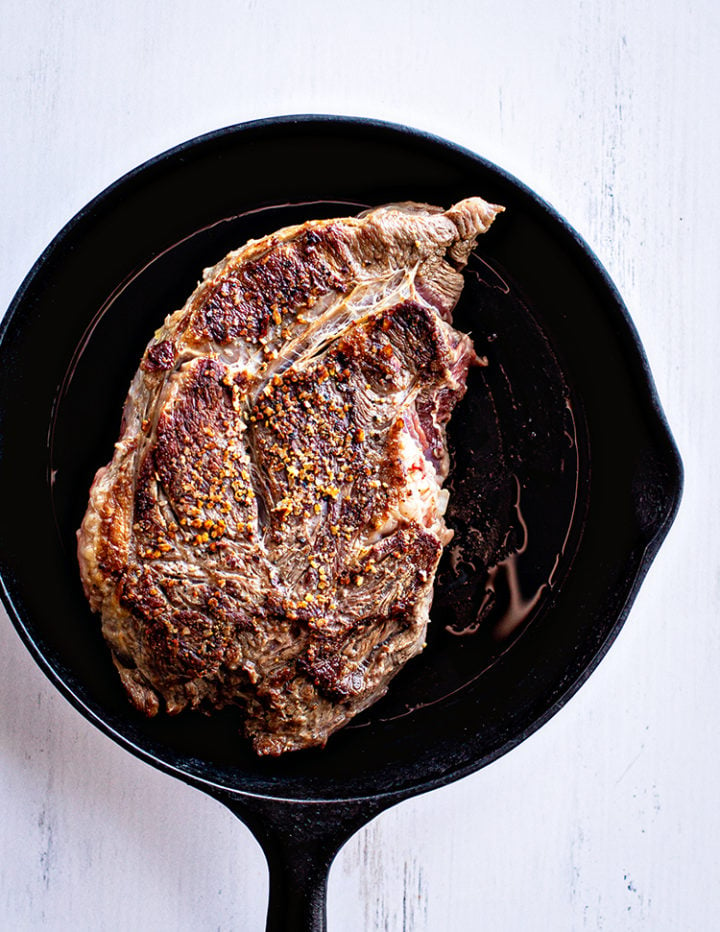 photo of seared meat for making beef french dip