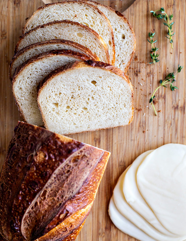 photo of bread and cheese to make a french dip sandwich recipe