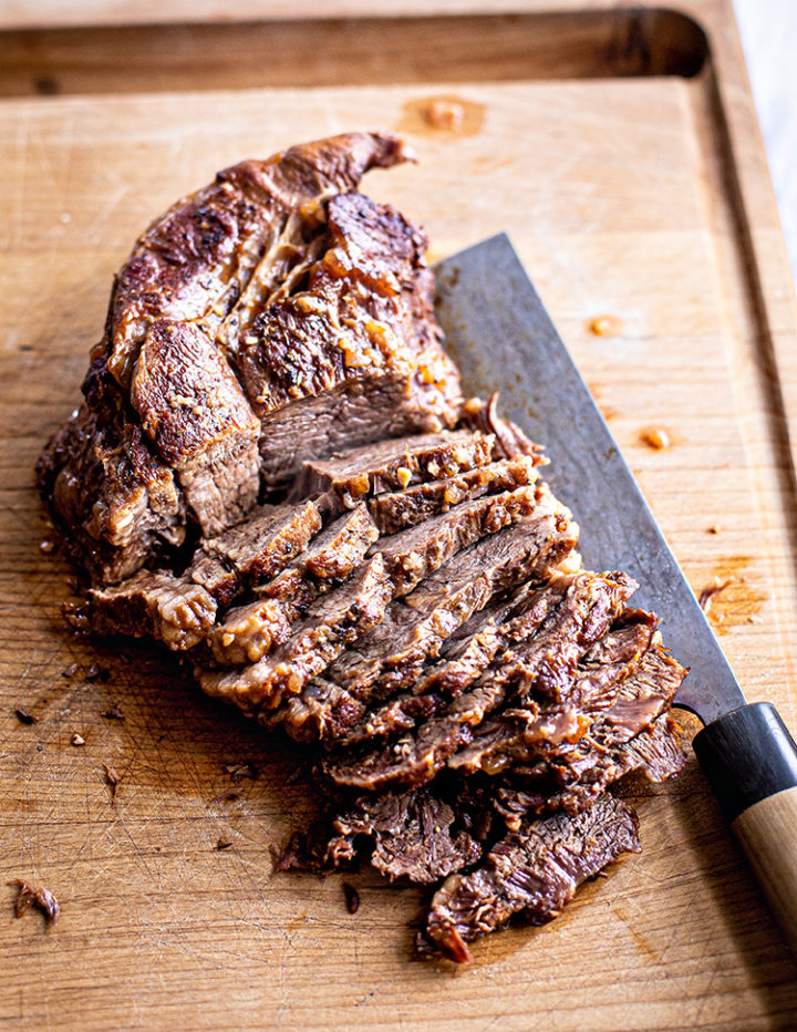 photo of sliced beef for preparing french dip sandwiches