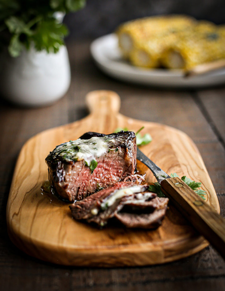 photo of compound butter on a grilled steak