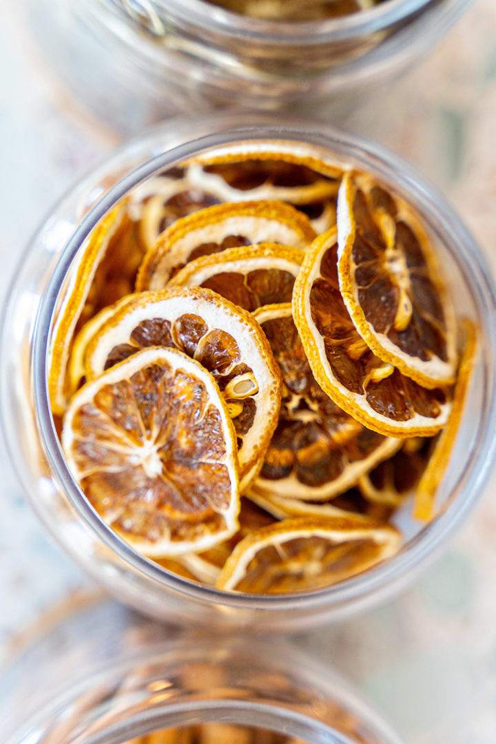 photo of a jar of dried orange slices