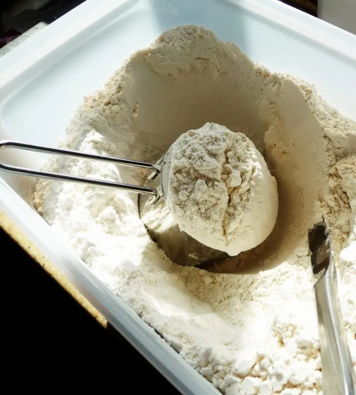 photo of flour for making lemon buttermilk cookies