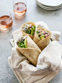 photo of chicken salad wraps