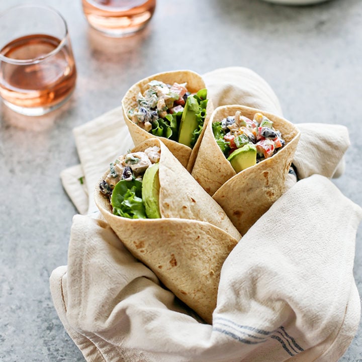 photo of chicken salad wraps