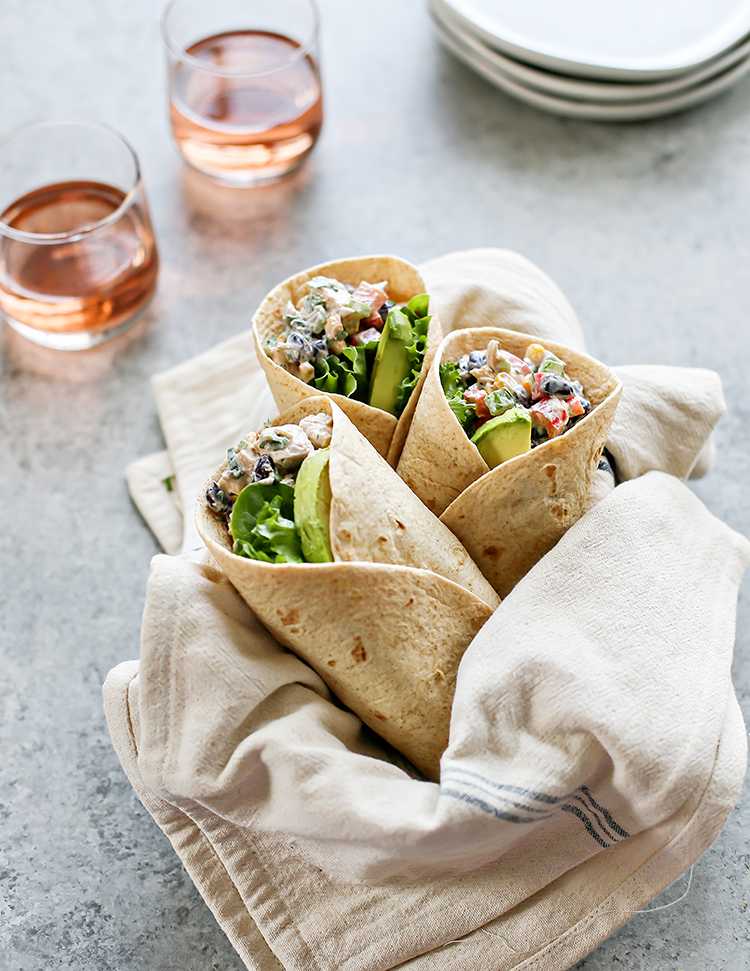 photo of chicken salad wraps