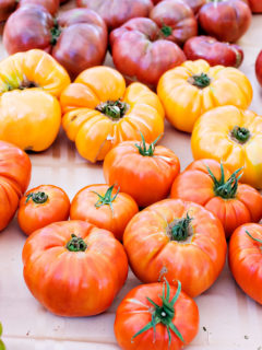 photo of garden tomatoes for a how to freeze tomatoes tutorial