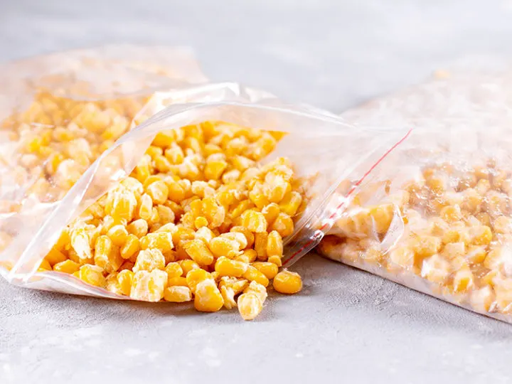 photo of a bag of frozen corn