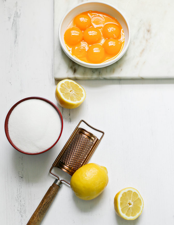 photo of ingredients in a lemon curd recipe