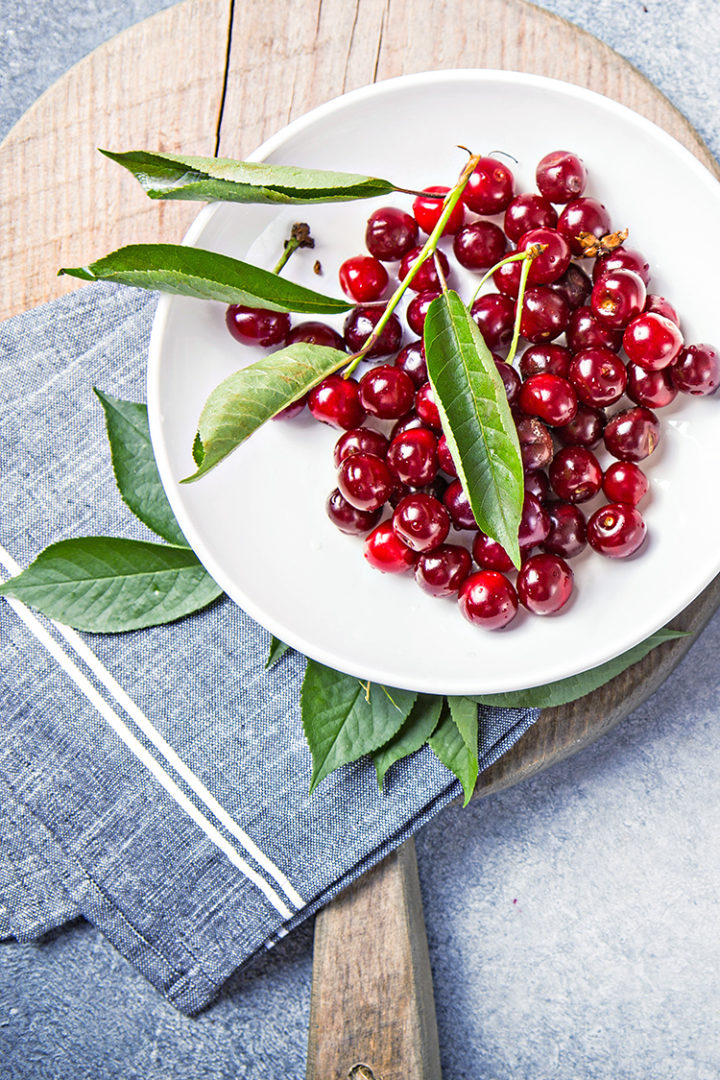 photo of a bowl of pitted cherries