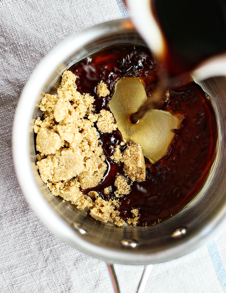 photo of how to make balsamic glaze for watermelon feta mint salad